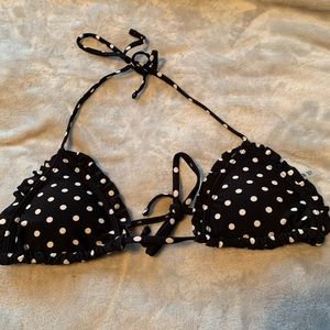 Never worn, black polka dot bikini top!